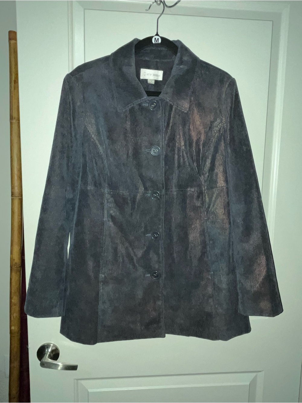 Eric London Gray Corduroy Button-Front Pea Coat